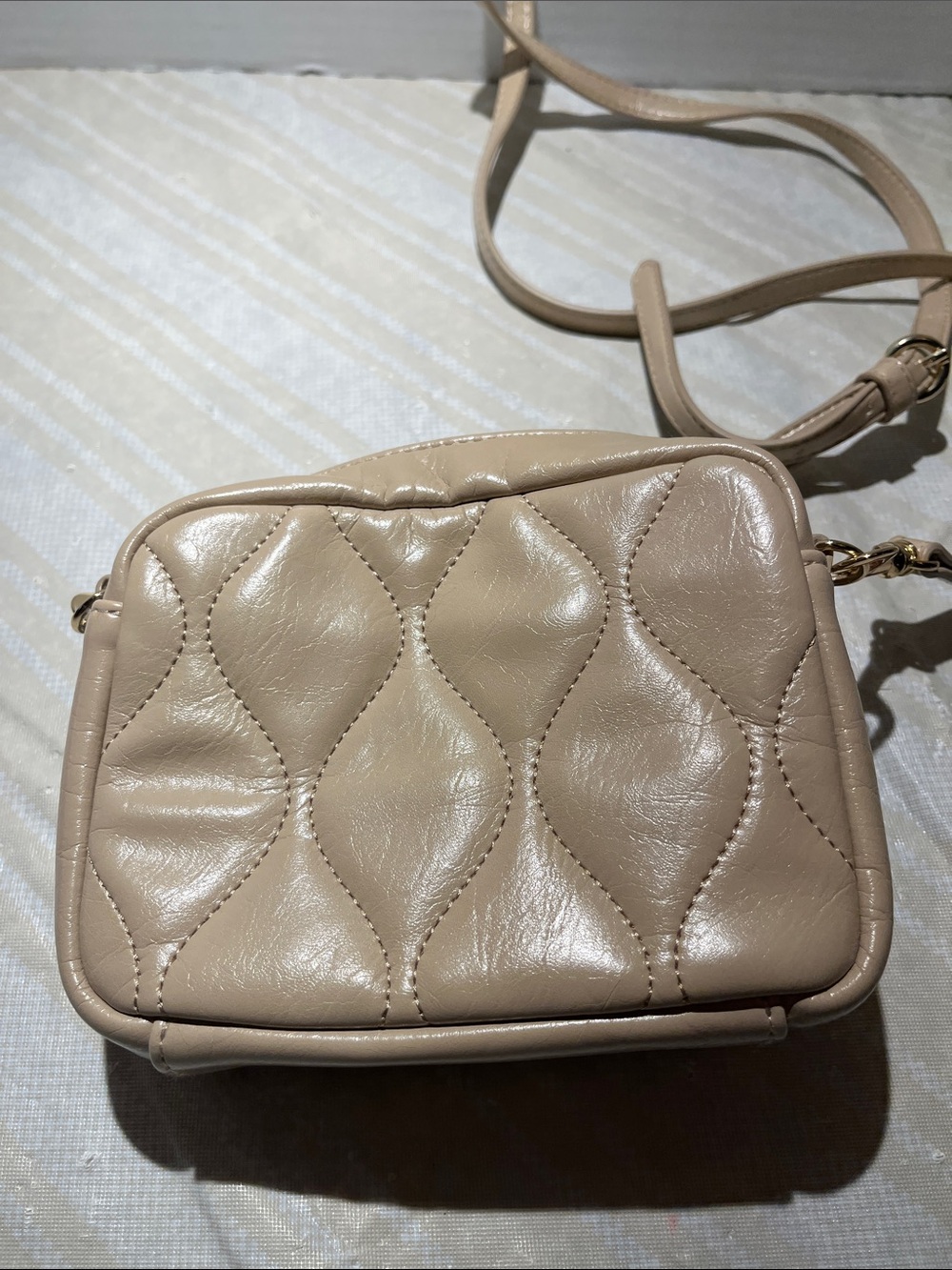 Universal Thread Cream Quilted Crossbody with Gold Hardware